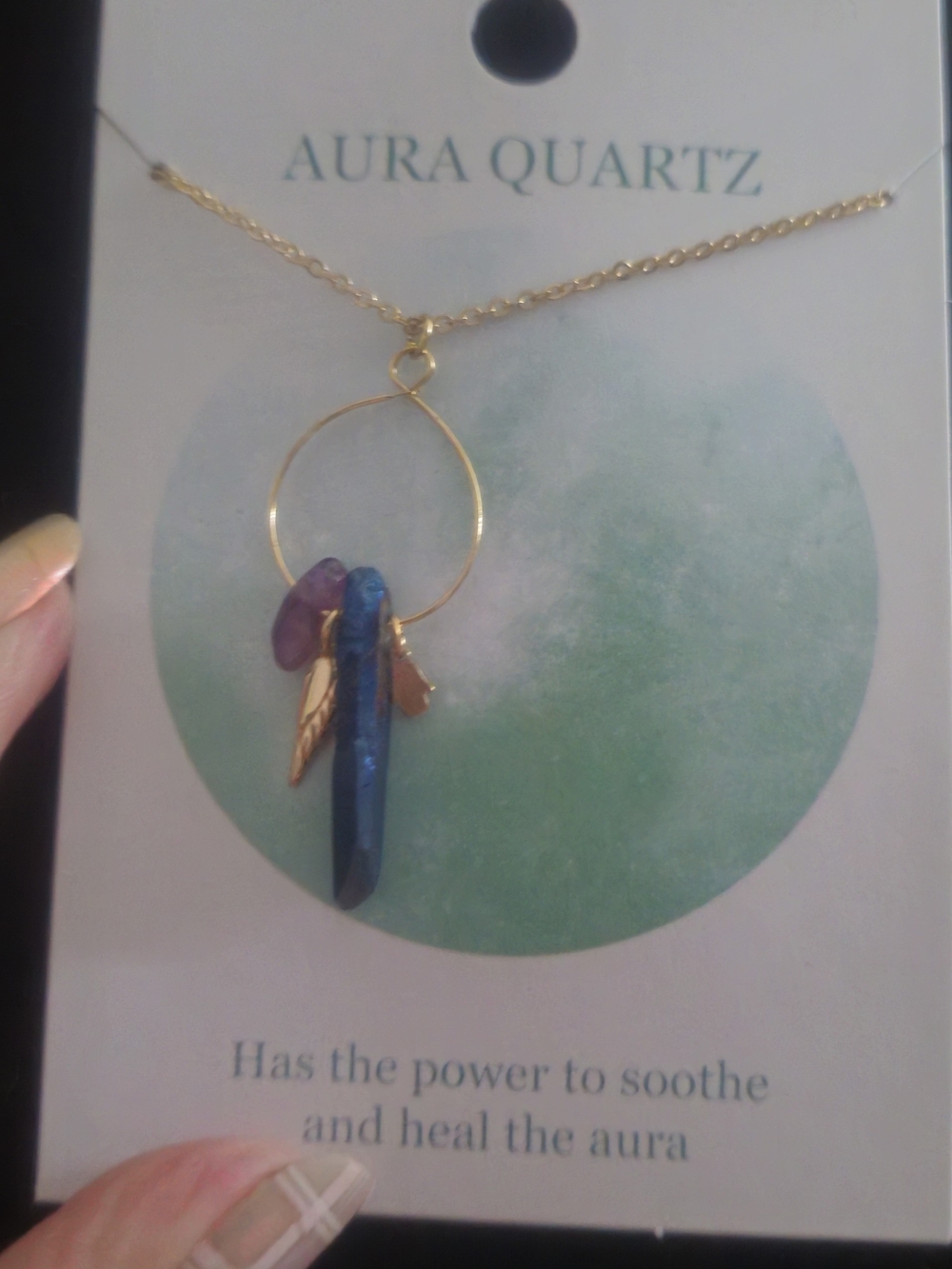 Aura Quartz & Amethyst Healing Necklace- New